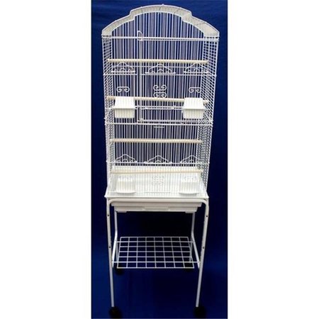 YML YML 6804-4814WHT Shall Top Small Bird Cage with Stand in White 6804_4814WHT